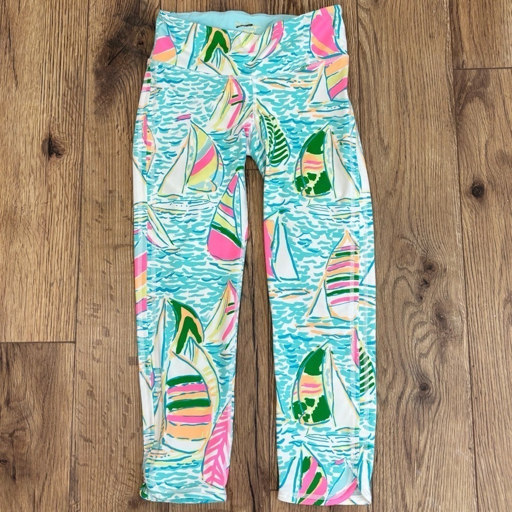 Lilly Pulitzer Weekender Luxletic Cropped Leggings You Gotta Regatta Pop Up XS